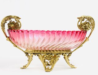 A French Baccarat Crystal Bronze Centerpiece