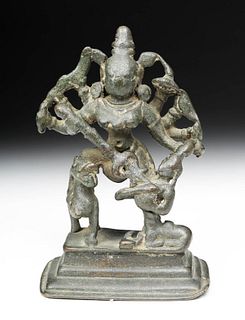 16th C. Indian Bronze Statue - Mahishasuramardini