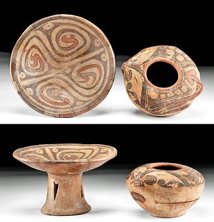Cocle Pottery Pedestal Dish & Jar, Ex Arte Primitivo