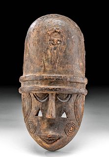 Early 20th C. African Idoma Okpoto Wood Mask