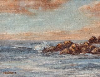 Small California Coastal Painting c1950s