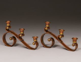 Hector Aguilar Quinto Copper Candlesticks c1950s