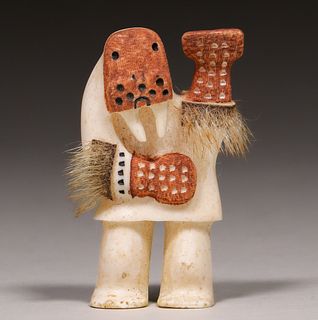 Justin Tiulana Alaskan Inuit Carved Figure c1990s