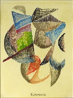 Gino Severini, Italian (1883-1966) Watercolor "Abstract"