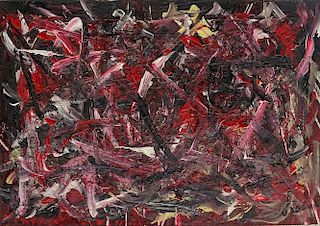 Emilio Vedova, Italian (1919-2006) Oil on Paper "Abstract"