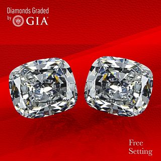 8.12 carat diamond pair Cushion cut Diamond GIA Graded 1) 4.01 ct, Color G, VS1 2) 4.11 ct, Color G, VS1. Unmounted. Appraised Value: $383,700 