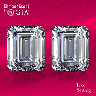 7.03 carat diamond pair Emerald cut Diamond GIA Graded 1) 3.52 ct, Color G, VVS1 2) 3.51 ct, Color G, VVS2. Unmounted. Appraised Value: $280,000 