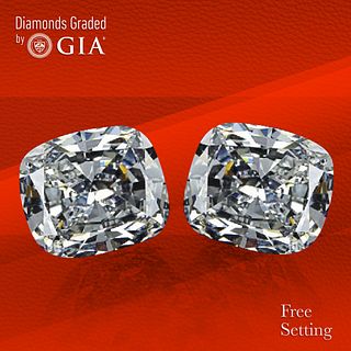 3.40 carat diamond pair Cushion cut Diamond GIA Graded 1) 1.70 ct, Color I, VS2 2) 1.70 ct, Color I, VS2. Unmounted. Appraised Value: $32,800 