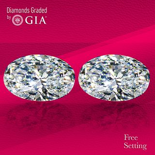 3.60 carat diamond pair Oval cut Diamond GIA Graded 1) 1.80 ct, Color D, VS2 2) 1.80 ct, Color D, VS2. Unmounted. Appraised Value: $64,400 