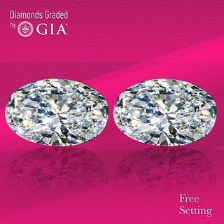 4.02 carat diamond pair Oval cut Diamond GIA Graded 1) 2.01 ct, Color D, VS1 2) 2.01 ct, Color D, VS1. Unmounted. Appraised Value: $116,200 