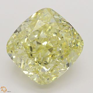 4.02 ct, Natural Fancy Yellow Even Color, VVS1, Cushion cut Diamond (GIA Graded), Unmounted, Appraised Value: $97,400 