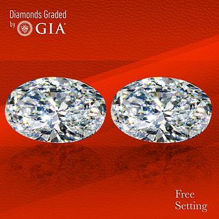6.03 carat diamond pair Oval cut Diamond GIA Graded 1) 3.01 ct, Color D, VS1 2) 3.02 ct, Color D, VS1. Unmounted. Appraised Value: $279,700 