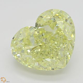 3.32 ct, Natural Fancy Yellow Even Color, SI1, Heart cut Diamond (GIA Graded), Unmounted, Appraised Value: $57,400 