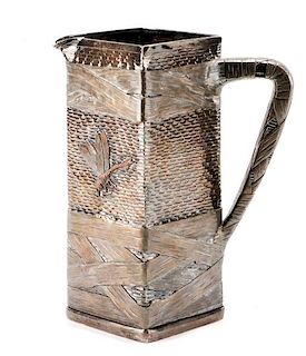 Important Aesthetic Sterling & Copper Pitcher