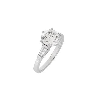 GIA Diamond and 18K Engagement Ring