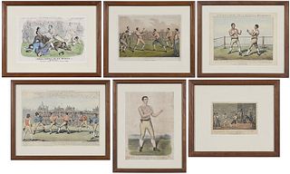 Six Framed Boxing Prints