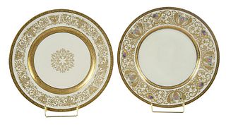 Two Sets of Hutschenreuther Gilt Dinner Plates