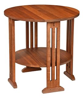 Modern Stickley Arts and Crafts Style Cherry Table