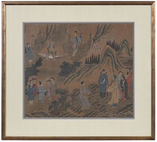 Chinese Silk Painting of Immortals