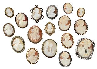 17 Cameo Brooches