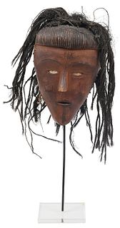 African Lovalle Tshokwe Carved Wood Mask