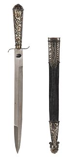 Silver Repousse Sheathed Dagger