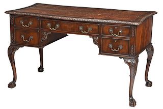 Chippendale Style Leather Top Writing Desk