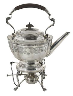 English Silver Teapot on Stand