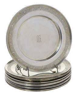 Twelve Sterling Bread and Butter Plates