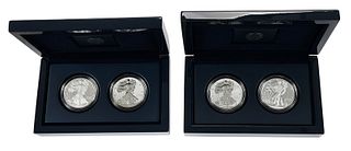 Six American Silver Eagle Two Coin Sets 
