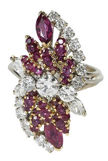 18kt. Diamond and Ruby Ring