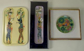 Lot of Three Vintage Trays. 2 Signed and dated Winblad '61, 1 Rosenthal Charger