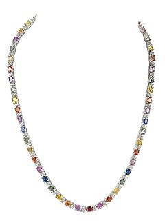 14kt. Sapphire and Diamond Necklace 
