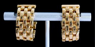 Cartier 18k YG Maillon Panthere Hoop Earrings