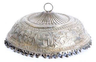 Large Silver Deity Chattar w/Ghungroo Bells