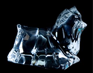 Baccarat Crystal Yorkshire Terrier-Dog Figurine