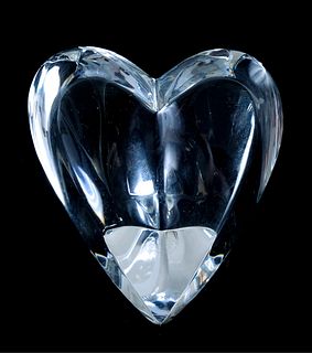 Baccarat Crystal Heart Paperweight