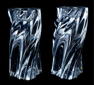 Pair, Baccarat Crystal Odilon Candle Holders