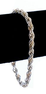 Tiffany & Co 18K YG 925 Gold Rope Bracelet