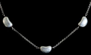 Elsa Peretti Tiffany & Co Sterling 3 Bean Necklace
