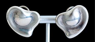 Elsa Peretti Tiffany & Co Sterling Heart Earrings