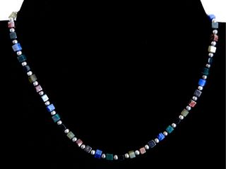 Sterling Silver &â€  Assorted Stone Bead Necklace