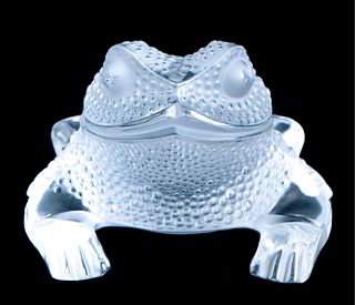 Lalique Crystal Frosted Gregoire Frog