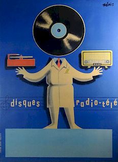 Color Poster "Disques Radio Tele" by Benic