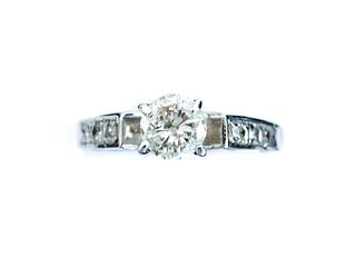 14k White Gold & Diamond Engagement Ring Band