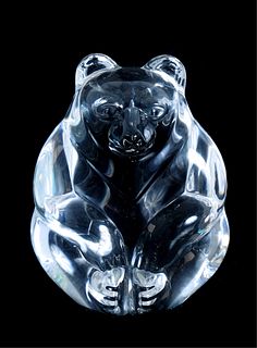 Steuben Glass Bear Hand Cooler Lloyd Atkins