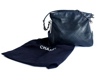 Black Lambskin Chanel Tote in Like New Condition