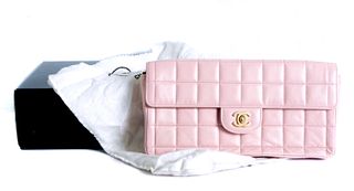 Rose Quilted Calfskin Chanel Clutch Flap Bag