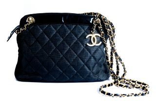 Rare and Important Chanel Quilted Raffia Purse