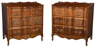 Pair Provincial Louis XV Style Fruitwood Commodes